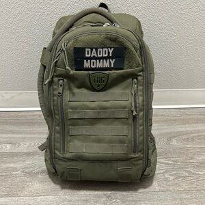 Tactical Baby Gear Olive Green Backpack with Changing Mat